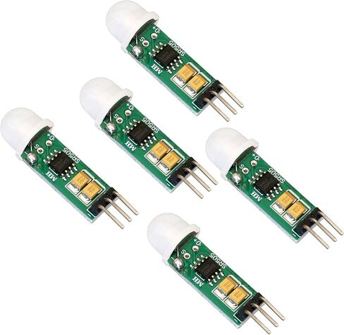 مستشعر حركة HC-SR505 PIR (5 عبوات) وحدة صغيرة لكشف جسم الإنسان بالأشعة تحت الحمراء متوافقة مع Arduino وRaspberry Pi MCU مفتاح حركة عالي الدقة للإلكترونيات التي تصنعها بنفسك in Saudi Arabia