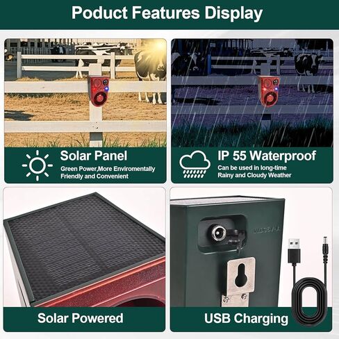 Solar Outdoor Motion Sensor Alarm with Ultrasonic-13-Sounds Including Dog Barking/Gunshot Sound, Support Recording&+/-Volume,130db Motion Detector with Strobe Lights,The Intruder Escape Soon (2 packs) in Saudi Arabia