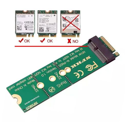 بطاقة شبكة WiFi Riser NGFF Key-E بطاقة شبكة لاسلكية إلى M.2 NGFF Key-M NVME SSD محول متوافق مع Wifi6 WIFI7 in Kuwait