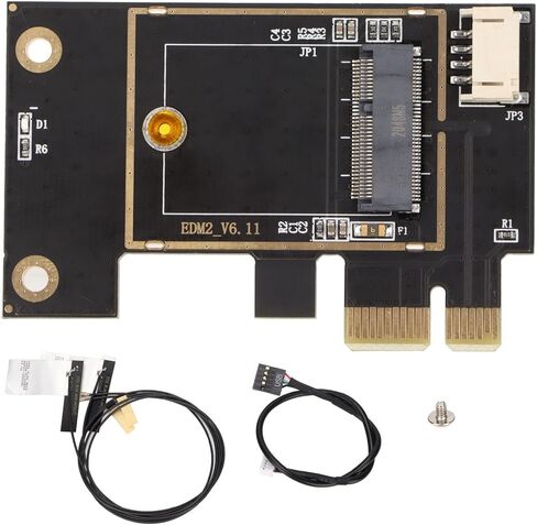 NGFF M2 to PCIe Network Card Adapter, Upgrade Desktop Computer WiFi Signal Strength and Coverage, Plug and Play, Black Board, Desktop Computers in Saudi Arabia