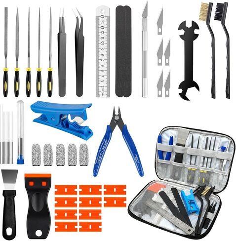 50pcs 3D Printer Tool Kit & Accessories – Nozzle Cleaning Tools, Scrapers, Files, Wire Cutter, Craft Knife, Tube Cutter, Wrench & Tweezers – Complete Starter Kit with Tool Bag for Cleaning & Finishing in Kuwait