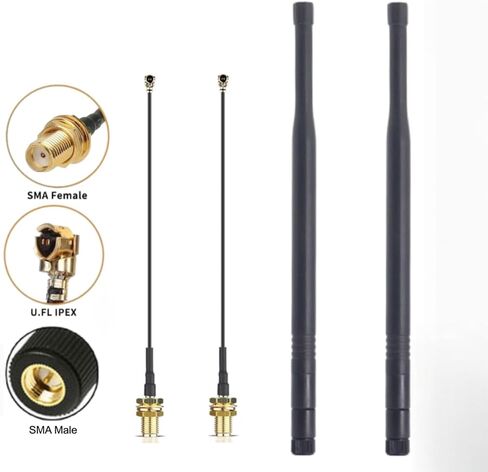 915MHz LoRa Antenna 8dBi Gain Omni-Directional with SMA Male & U.FL to SMA IPEX Cable for Meshtastic, LoRa Boards, Heltec, RAK, Dragino, LilyGO Devices in Saudi Arabia