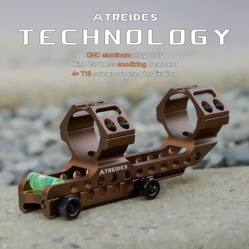 حامل نطاق ATREIDES Omnigrit Cantilever، حامل نطاق أنبوبي 20 مم 30 مم مع معايرة أفقية، ارتفاع مركزي 1.4 بوصة (بني) in Kuwait