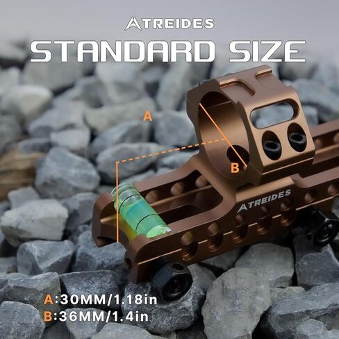 حامل نطاق ATREIDES Omnigrit Cantilever، حامل نطاق أنبوبي 20 مم 30 مم مع معايرة أفقية، ارتفاع مركزي 1.4 بوصة (بني) in Kuwait