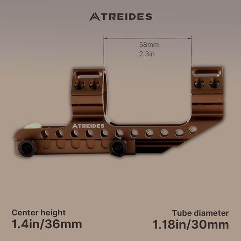 حامل نطاق ATREIDES Omnigrit Cantilever، حامل نطاق أنبوبي 20 مم 30 مم مع معايرة أفقية، ارتفاع مركزي 1.4 بوصة (بني) in Kuwait