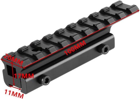 HIGOO® Tactical High Profile Dovetail Weaver Rail Adapter, 11mm to 20mm Picatinny Riser Mount in Saudi Arabia