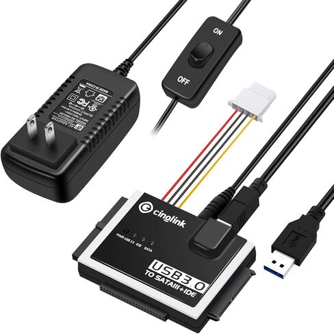 محول SATA IDE إلى USB 3.0 لـ 2.5 بوصة/3.5 بوصة IDE وSATA خارجي HDD/SSD مع محول طاقة 12 فولت 2 أمبير in Saudi Arabia