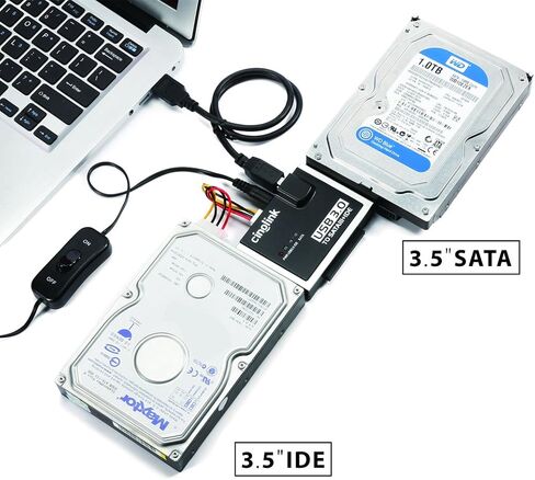 محول SATA IDE إلى USB 3.0 لـ 2.5 بوصة/3.5 بوصة IDE وSATA خارجي HDD/SSD مع محول طاقة 12 فولت 2 أمبير in Saudi Arabia