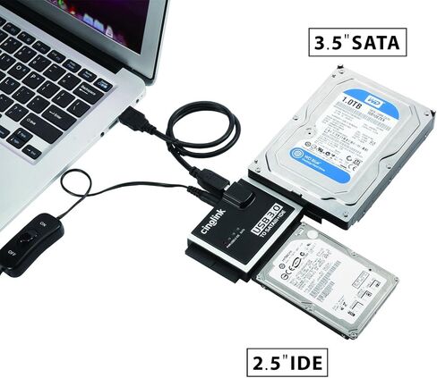 محول SATA IDE إلى USB 3.0 لـ 2.5 بوصة/3.5 بوصة IDE وSATA خارجي HDD/SSD مع محول طاقة 12 فولت 2 أمبير in Saudi Arabia