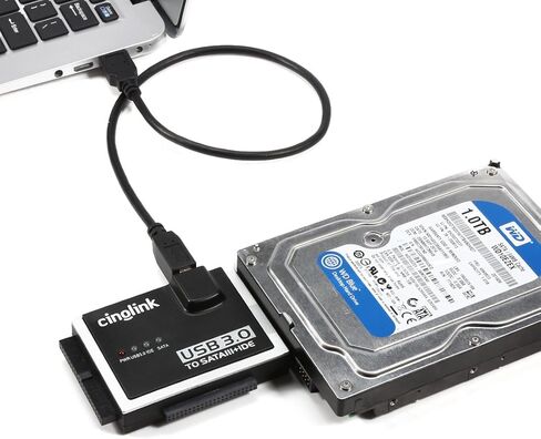 محول SATA IDE إلى USB 3.0 لـ 2.5 بوصة/3.5 بوصة IDE وSATA خارجي HDD/SSD مع محول طاقة 12 فولت 2 أمبير in Saudi Arabia