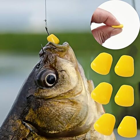 50Pcs Lure Bait Resembling Sinking Corn Kernels, Soft Fishing Bait Tackle in Saudi Arabia