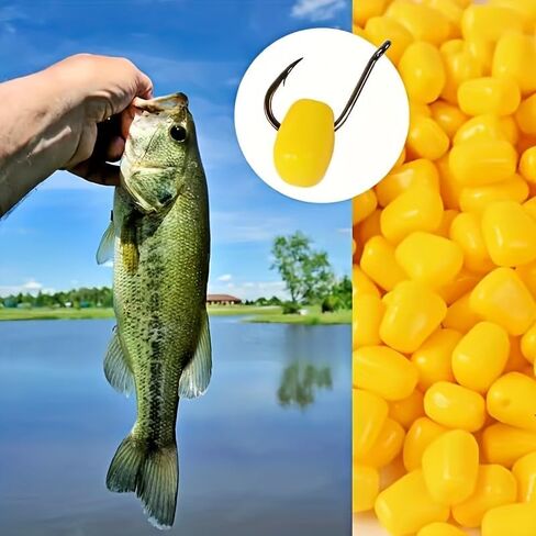 50Pcs Lure Bait Resembling Sinking Corn Kernels, Soft Fishing Bait Tackle in Saudi Arabia