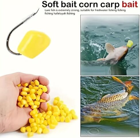 50Pcs Lure Bait Resembling Sinking Corn Kernels, Soft Fishing Bait Tackle in Saudi Arabia