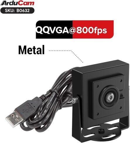 Arducam VGA Global Shutter USB Camera Module, 800 FPS@QQVGA High Speed Camera, Monochrome Wide Angle UVC Webcam for Windows, Linux OS in Saudi Arabia