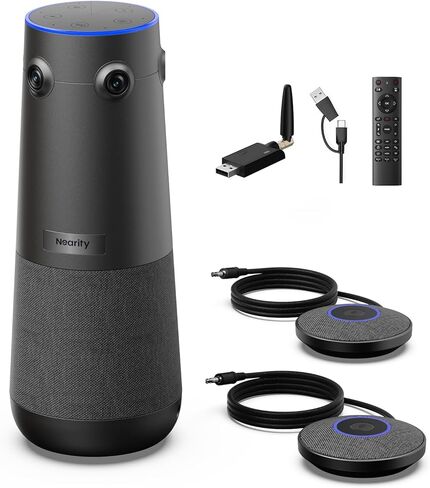 كاميرا مؤتمرات فيديو NEARITY 360 Alien 4K مع 2 ميكروفونات ومحول WiFi، وكاميرا ويب لمؤتمرات الفيديو بدقة 8 ميجابكسل، و3 أوضاع AI، و6 ميكروفونات لإلغاء الضوضاء، وتأطير تلقائي، وكاميرا ويب للمؤتمرات للكمبيوتر الشخصي/الكمبيوتر المحمول in Saudi Arabia
