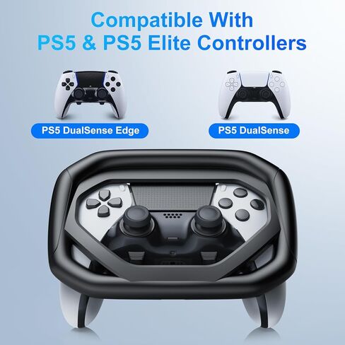 عجلة قيادة لجهاز PS5 Dualsense ووحدة تحكم Dualsense Edge، توجيه محسّن لـ GT7، F1 23، ملحق طاولة عجلة السباق مع أكواب شفط، متوافقة مع وحدة تحكم Playstation 5، أسود in Saudi Arabia