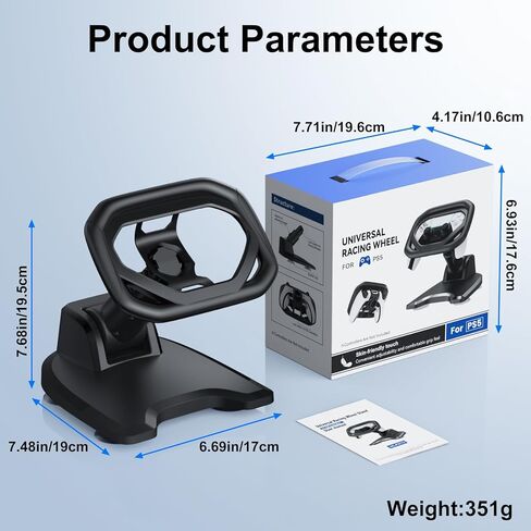 عجلة قيادة لجهاز PS5 Dualsense ووحدة تحكم Dualsense Edge، توجيه محسّن لـ GT7، F1 23، ملحق طاولة عجلة السباق مع أكواب شفط، متوافقة مع وحدة تحكم Playstation 5، أسود in Saudi Arabia