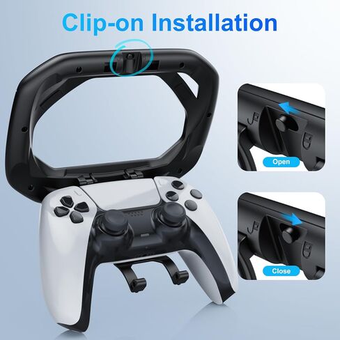 عجلة قيادة لجهاز PS5 Dualsense ووحدة تحكم Dualsense Edge، توجيه محسّن لـ GT7، F1 23، ملحق طاولة عجلة السباق مع أكواب شفط، متوافقة مع وحدة تحكم Playstation 5، أسود in Saudi Arabia