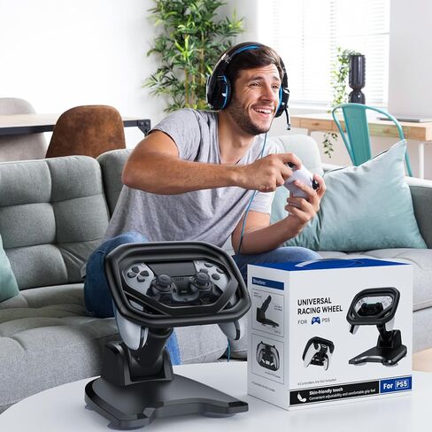 عجلة قيادة لجهاز PS5 Dualsense ووحدة تحكم Dualsense Edge، توجيه محسّن لـ GT7، F1 23، ملحق طاولة عجلة السباق مع أكواب شفط، متوافقة مع وحدة تحكم Playstation 5، أسود in Saudi Arabia