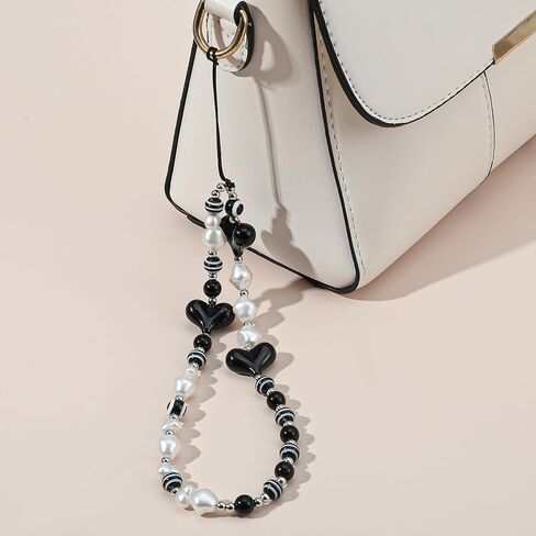 Nogeqi 3 Pcs Phone Charm Strap, Beaded Cellphone Charms, Cute Phone Bracelet Strap, Aesthetic Bow Straps Wrist for Cellphone Case,Y2k Lanyard Keychain Charm for Women in Saudi Arabia