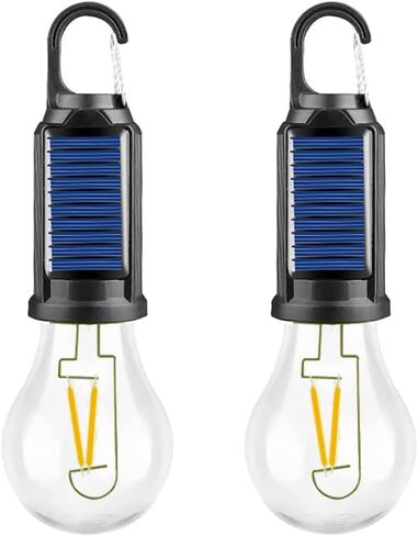 6 Pack Solar Camping Lights Hooked Tent Lamp Hanging Outdoor Camp Small Rechargeable Bulb Lantern with Clip Hook 3 Lighting Modes for Hiking Backpacking Warm Light in Saudi Arabia