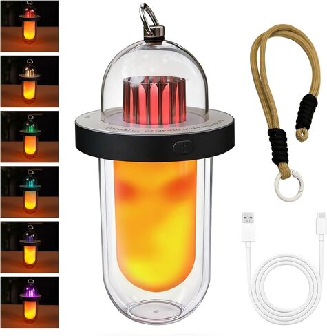 AUGE LIGHT Vintage Camping Lantern Rechargeable, LED Camping Light with Flickering Flame Effect, IP54 Waterproof Outdoor Camping Lamp for Patio, Porch, Garden Decor in Saudi Arabia