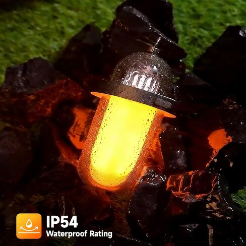 AUGE LIGHT Vintage Camping Lantern Rechargeable, LED Camping Light with Flickering Flame Effect, IP54 Waterproof Outdoor Camping Lamp for Patio, Porch, Garden Decor in Saudi Arabia