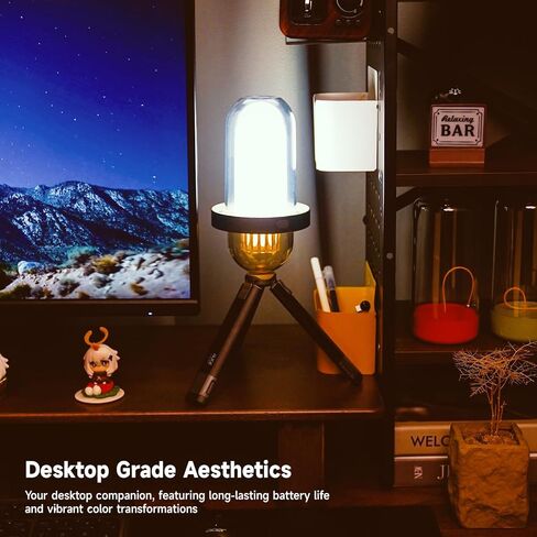 AUGE LIGHT Vintage Camping Lantern Rechargeable, LED Camping Light with Flickering Flame Effect, IP54 Waterproof Outdoor Camping Lamp for Patio, Porch, Garden Decor in Saudi Arabia