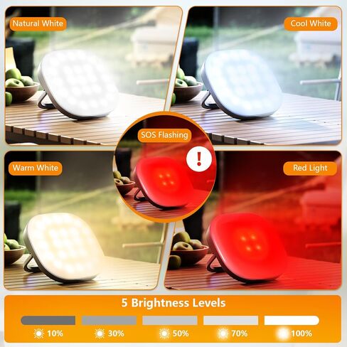 فانوس شمسي للتحكم عن بعد بقدرة 5000 مللي أمبير في الساعة، أساسيات التخييم بإضاءة LED قابلة لإعادة الشحن، 2000 لومن، 5 أوضاع إضاءة IPX5 مقاومة للماء مع فوانيس شحن USB لانقطاع التيار الكهربائي، والأسماك، والطوارئ، والمنزل in Kuwait