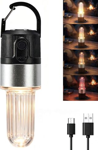 livinlarge أدى التخييم فانوس USB قابلة للشحن، أضواء الطوارئ مصباح خيمة المحمولة مع هوك، 4 وسائط الإضاءة، مع ميزة المرفق المغناطيسي، للمشي لمسافات طويلة، حزب، معسكر، صيد الأسماك، انقطاع التيار الكهربائي، 4 حزمة in Kuwait