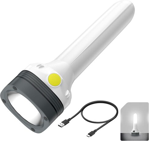 مجموعة مصابيح يدوية قابلة لإعادة الشحن، مصباح يدوي LED 2 في 1 مع فانوس تخييم بزاوية 360 درجة ومصباح طوارئ، ضوء مدمج للتخييم، انقطاع التيار الكهربائي، السيارة in Kuwait