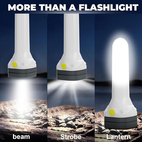 مجموعة مصابيح يدوية قابلة لإعادة الشحن، مصباح يدوي LED 2 في 1 مع فانوس تخييم بزاوية 360 درجة ومصباح طوارئ، ضوء مدمج للتخييم، انقطاع التيار الكهربائي، السيارة in Kuwait
