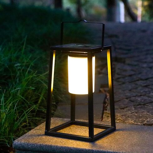 TRIROCKS مجموعة من 2 فانوس شمسي خارجي سطوع محمول LED منضدة فانوس مصباح شمسي محمول IP44 مقاوم للماء للتحكم باللمس مصباح طاولة خارجي أضواء لاسلكية للفناء والمشي والتخييم والحديقة in Kuwait