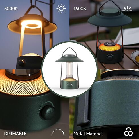 AUGE LIGHT LED Camping Lantern, Dimmable Rechargeable Camping Light with Detachable Tripod, Color Temperature 1600K-5000K, Camping Lights & Lanterns, Camping Lamp for Home Power Outage, Hiking in Saudi Arabia