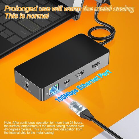 قاعدة تركيب MS Surface Pro، شاشة ثلاثية 4K@60 هرتز HDMI+DP+USB-C، قاعدة سطحية 11 في 1 مع إيثرنت، 2x USB-C 3.0، 2x USB 3.0، قارئ SD/TF، ​​مقبس 3.5 مم لجهاز Surface Pro 11/10/9/8، كمبيوتر محمول، كتاب، اذهب in Saudi Arabia