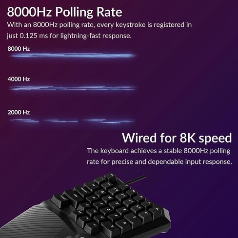 Keychron C0 HE 8K Wired One-Handed Gaming Keypad, Rapid Trigger Hall Effect Magnetic Switches, 35 Programmable Keys, Per-Key RGB Lighting, Web-Based Configurator, Compatible with Windows & macOS in Saudi Arabia
