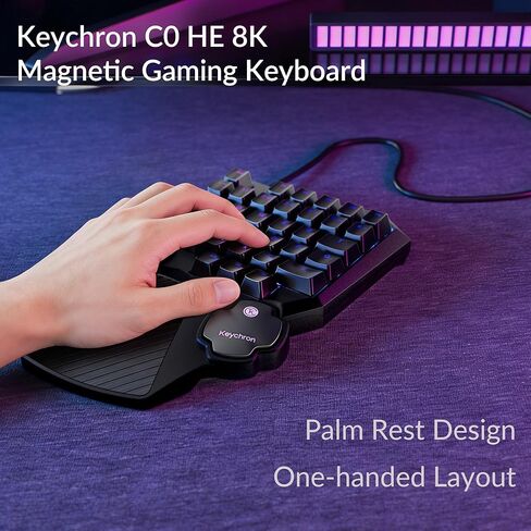 Keychron C0 HE 8K Wired One-Handed Gaming Keypad, Rapid Trigger Hall Effect Magnetic Switches, 35 Programmable Keys, Per-Key RGB Lighting, Web-Based Configurator, Compatible with Windows & macOS in Saudi Arabia