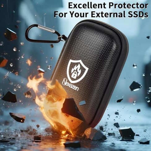 Fire Resistant SSD Case Compatible with for SanDisk Extreme Pro/for SanDisk Portable SSD 500GB 1TB 2TB 4TB 8TB, for Crucial X9 X10 Pro, Travel Organizer with SD Card Slots & Cable Pocket, Bag Only in Saudi Arabia