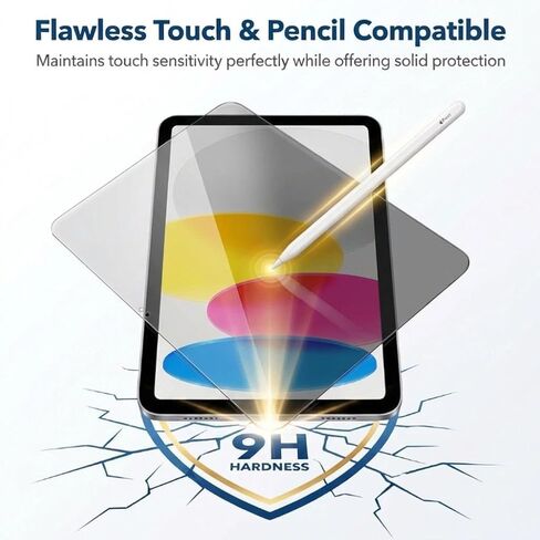 واقي شاشة من الزجاج المقوى للخصوصية من ديديسكي لجهاز iPad A16 11th 2025/10th Generation 2022 (10.9 بوصة) مع تركيب لإزالة الغبار، مضاد للتجسس، 9H، مضاد للخدش، سهل التركيب، عبوة واحدة in Kuwait