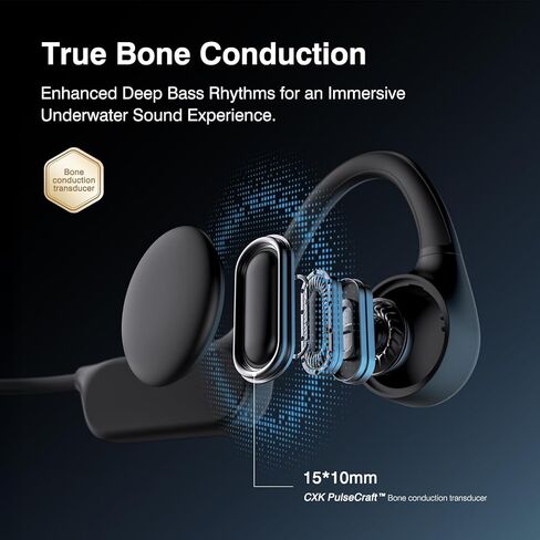 سماعات CXK Bone Conduction Headphones IPX8 سماعات سباحة مقاومة للماء، بلوتوث 6.0 سماعات أذن مفتوحة وضع MP3 مع ذاكرة 32 جيجابايت، وقت تشغيل 12 ساعة، سماعة رأس لاسلكية تحت الماء مناسبة للجري وركوب الدراجات in Saudi Arabia