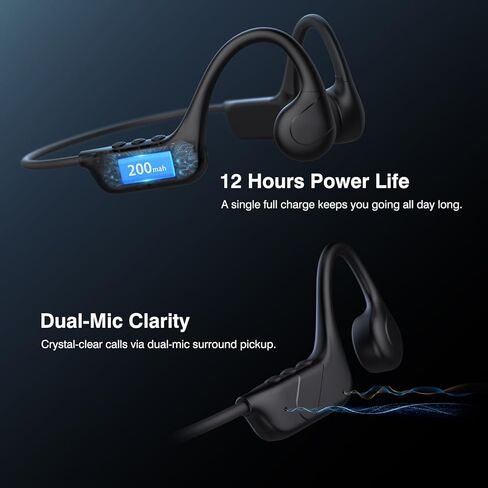 سماعات CXK Bone Conduction Headphones IPX8 سماعات سباحة مقاومة للماء، بلوتوث 6.0 سماعات أذن مفتوحة وضع MP3 مع ذاكرة 32 جيجابايت، وقت تشغيل 12 ساعة، سماعة رأس لاسلكية تحت الماء مناسبة للجري وركوب الدراجات in Saudi Arabia