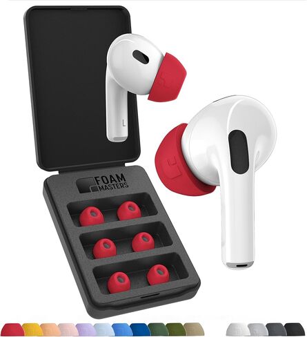 Foam Masters Ultra-Premium Memory Foam Ear Tips for AirPods Pro 3rd Gen (2025) | 3 Pairs | New Ver. | Secure Fit | Super Comfort | Better Noise Cancel | Replacement Buds (Assorted S/M/L, Black) in Saudi Arabia