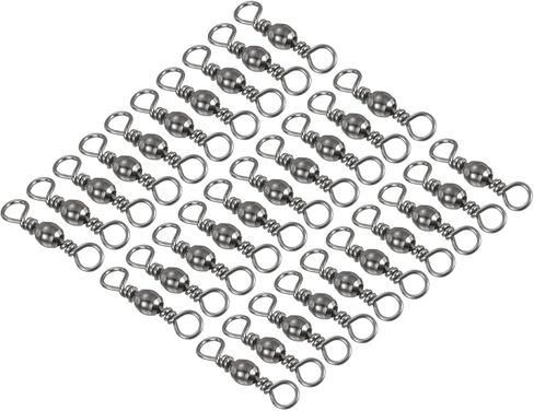 Fishing Barrel Swivel, 30Pcs 33lb Carbon Steel Solid Ring Terminal Tackle, Black in Saudi Arabia