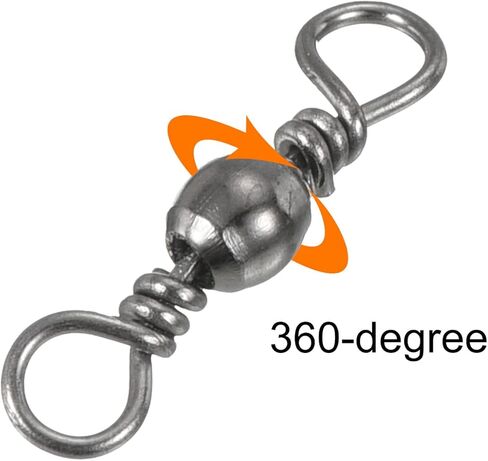 Fishing Barrel Swivel, 30Pcs 33lb Carbon Steel Solid Ring Terminal Tackle, Black in Saudi Arabia