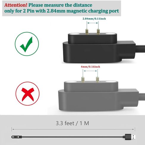 Vanjua 2 Pack VeryFit Smartwatch Charger, Replacement Magnetic Charging Cable for IDW26, IDW25, IDW23, IDW21, IDW19, IDW17, IDW16, IDW15, IDW13, ID205L, ID206 Smart Watch in Saudi Arabia