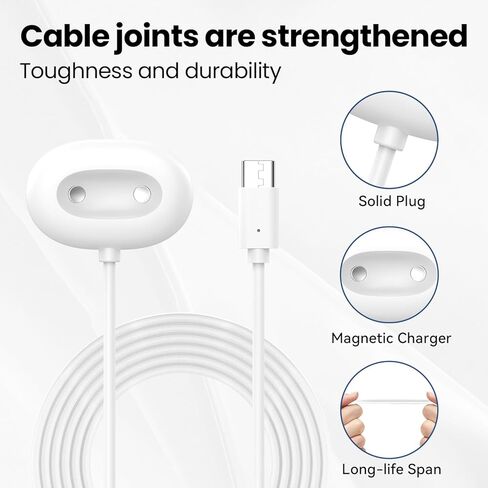 2PACK Intended for Google Pixel Watch 4 41mm/45mm Charger Cable Dock 3.3ft USB A&USB C Replacement Charging Cord Smartwatch Accessories (White&Black) in Saudi Arabia