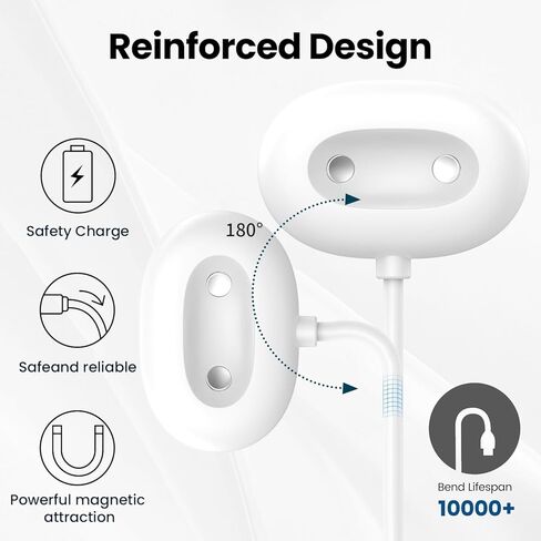 2PACK Intended for Google Pixel Watch 4 41mm/45mm Charger Cable Dock 3.3ft USB A&USB C Replacement Charging Cord Smartwatch Accessories (White&Black) in Saudi Arabia