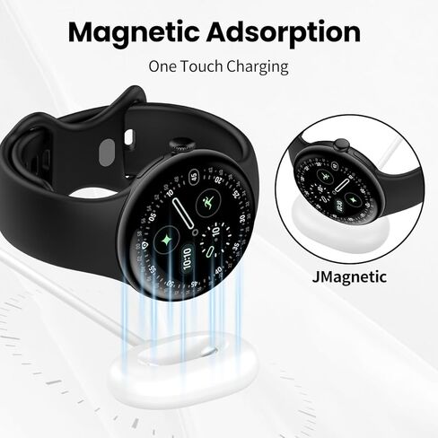 2PACK Intended for Google Pixel Watch 4 41mm/45mm Charger Cable Dock 3.3ft USB A&USB C Replacement Charging Cord Smartwatch Accessories (White&Black) in Saudi Arabia