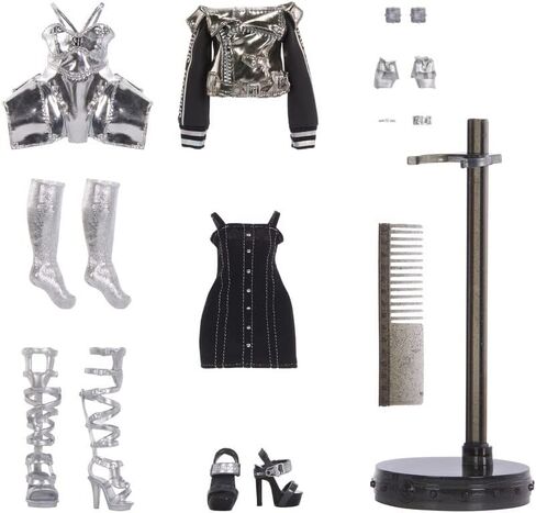 Rainbow High Shadow Series 1 Luna Madison- Grayscale Fashion Doll. 2 Metallic Grey Designer Outfits to Mix & Match, Great Gift for Kids 6-12 Years Old and Collectors in Saudi Arabia