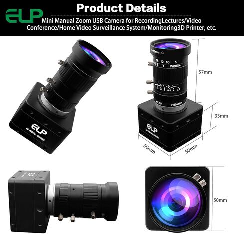 ELP Ultra HD 20MP Varifocal USB 3.0 Camera for Computer Manual Zoom 3840P USB3.0/2.0 Lightburn Cameras for Windows Linux Mac Pi 5-50mm 10X Variable Focus AR2020 High Speed 4K 30FPS Webcam for PC in Saudi Arabia